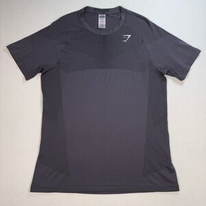 Gymshark Apex Seamless Shirt Men's L Gray Stretch Performance Gym Training A1A8T